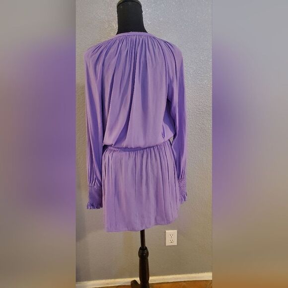 Ramy Brook Brin Tassel Tie Neck Dress Women’s Purple Orchid Lilac – Boho Chic - Picture 7 of 14